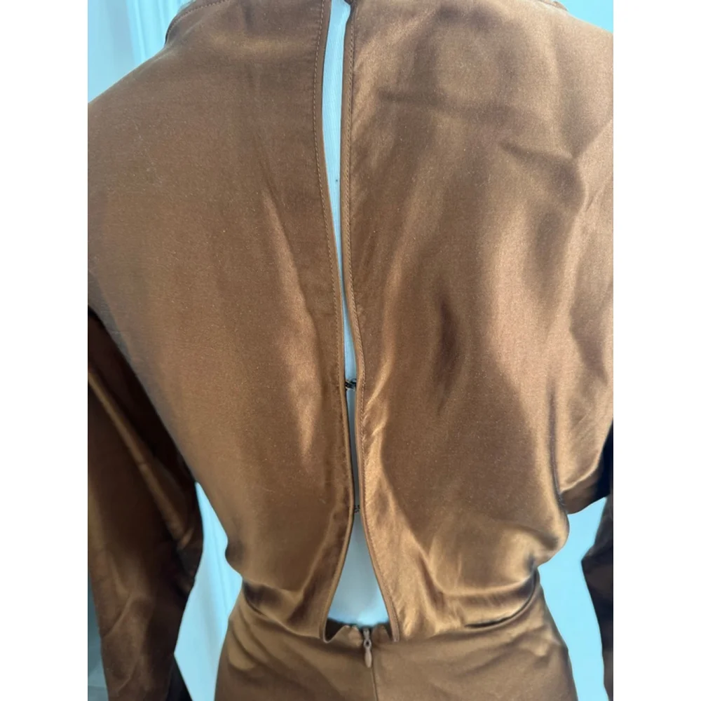 Women's Veronica Beard Long Sleeve Dress Brown Size 2 - Picture 6 of 10